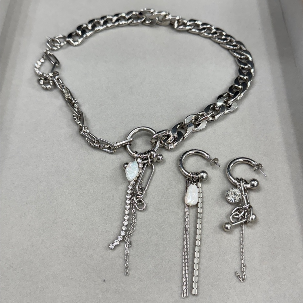 Zara Necklace and Chain Earrings Set